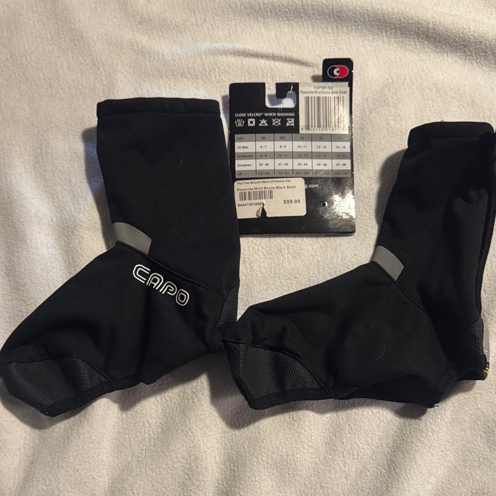 CAPO PIEDMONTE wind bootie black small - Cycling Shoe Covers